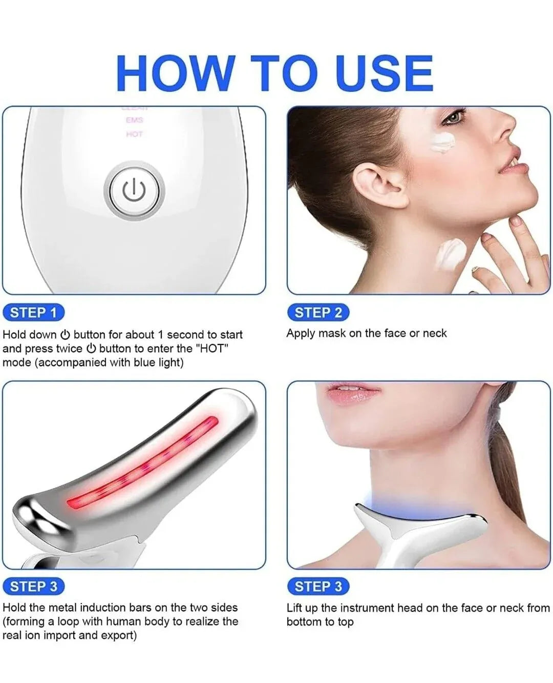 4-in-1 LED Facial & Neck Massager