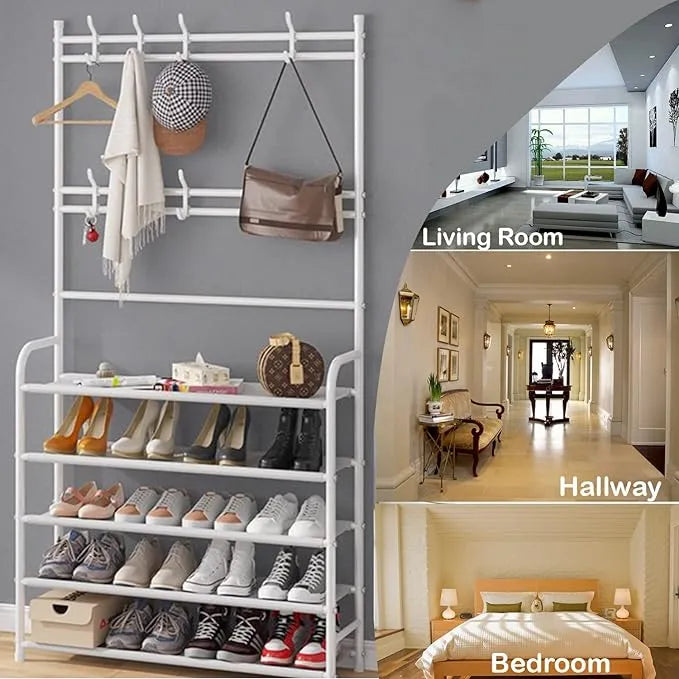 Multi-Functional Entryway Coat & Shoe Rack Stand