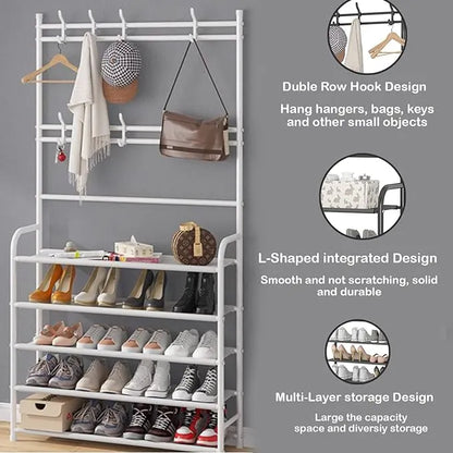 Multi-Functional Entryway Coat & Shoe Rack Stand