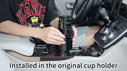 2-in-1 Car Cup Holder Expander 🥤🍟 | 360° Rotatable Dual Drink & Snack Organizer