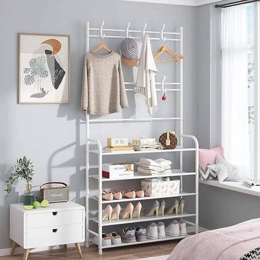 Multi-Functional Entryway Coat & Shoe Rack Stand