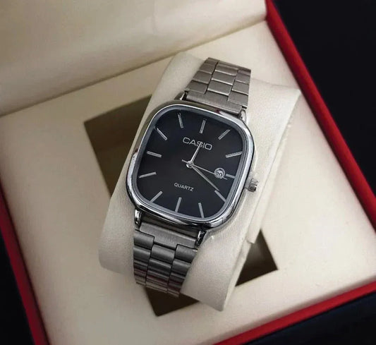 Men's Classic Square Steel Quartz Watch
